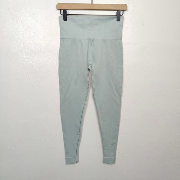 Set Active Sculptflex Leggings Womens Medium Sea Glass Green Seamless Knit‎ Gym - Picture 1 of 7